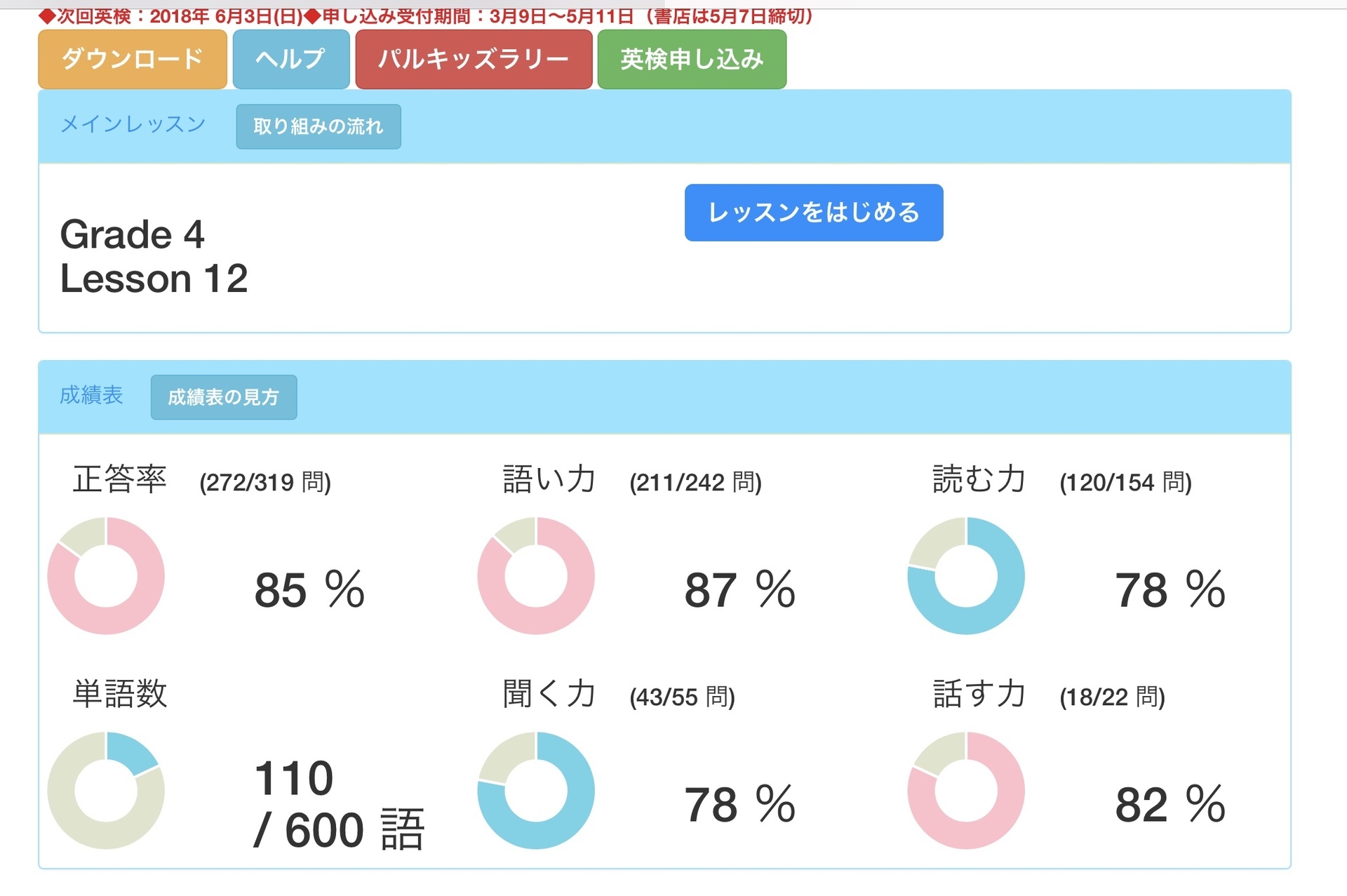 パルキッズ英検4級オンラインと6月英検対策 あかるい学習計画